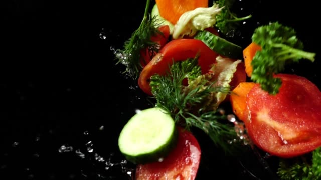 Falling-of-the-cut-vegetables.-Slow-motion.