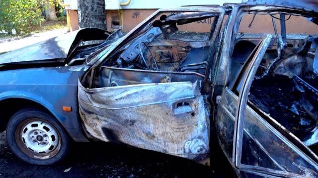 The-blown-up-car-as-a-result-of-terrorist-attack.	Car-after-terrorist-attack.