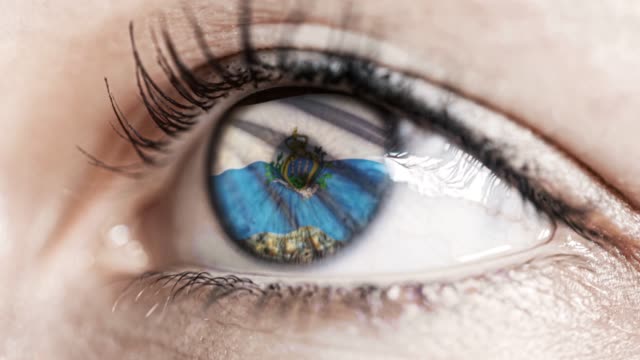 woman-green-eye-in-close-up-with-the-flag-of-San-Marino-in-iris-with-wind-motion.-video-concept