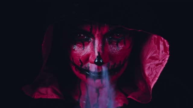 4k-Horror-Halloween-Devil-with-Smoke-from-Nose