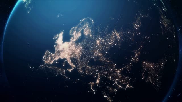 Zoomen-Sie-aus-Erde-und-zurück-reisen-auf-Kiew-Nacht