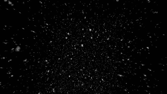 Falling-snow-animation-on-black-background,-seamless-loop