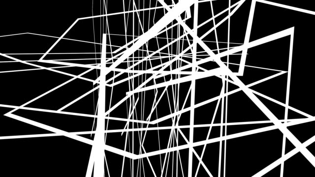 Abstrakten-Grafikanimationen-auf-schwarzem-Hintergrund-mit-Criss-cross-weiße-Linien