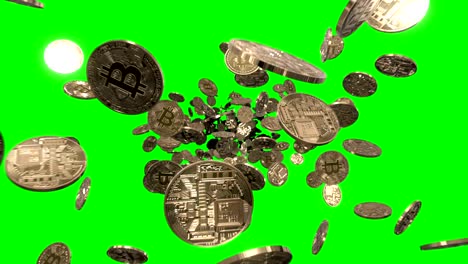 Flying-through-Bitcoins-on-Green