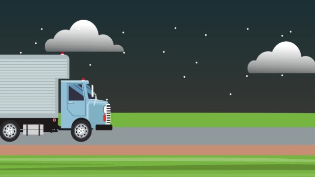 Cargo-truck-traveling-HD-animation