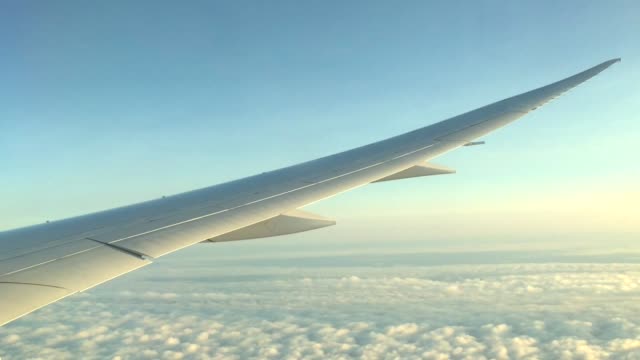 Flugzeugflügel-in-der-Luft-bewegen