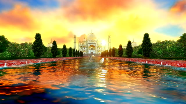 Sketch-color-of-Taj-Mahal,India