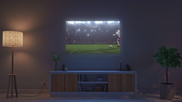 Soccer-game-on-living-room-tv-set