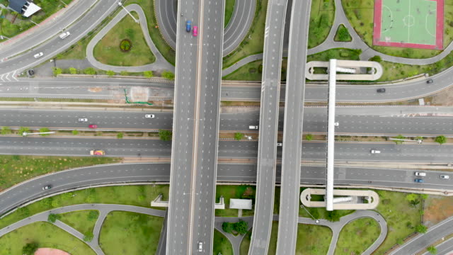 Aerial-view-of-highway-interchange