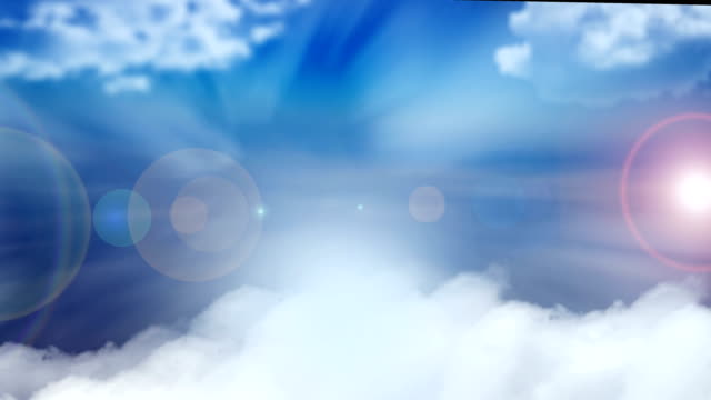 Brechung-von-Licht---strahlen,-blauen-Himmel-und-Sonne-Flecken,-modernen-abstrakten-Hintergrund-erzeugt-Computer-Illustration,-3d-render