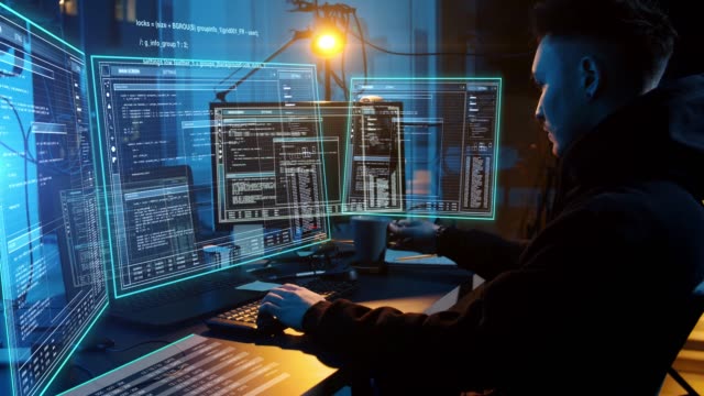 hacker-usando-virus-informáticos-para-ataques-cibernéticos