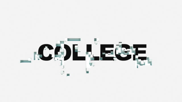College-Wörter,-die-mit-Würfeln-animiert