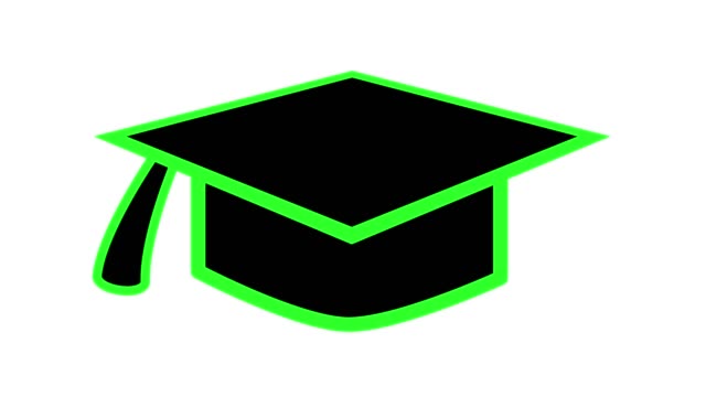 Mortarboard-sombrero-educación-icono-símbolo-en-cabo-verde-de-la-animación
