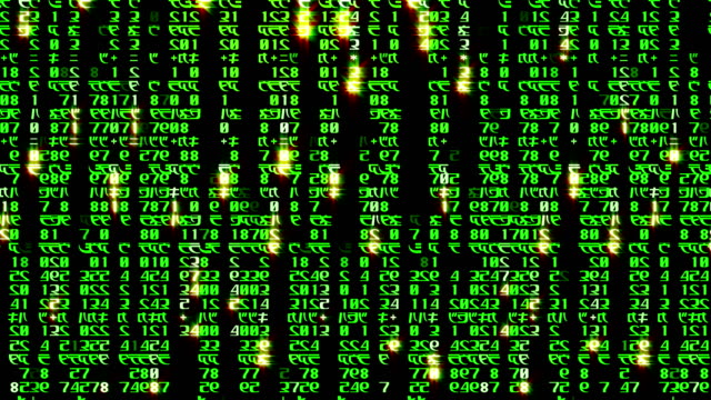 The-abstract-matrix-code-is-moved-in-the-virtual-space.-Loopable