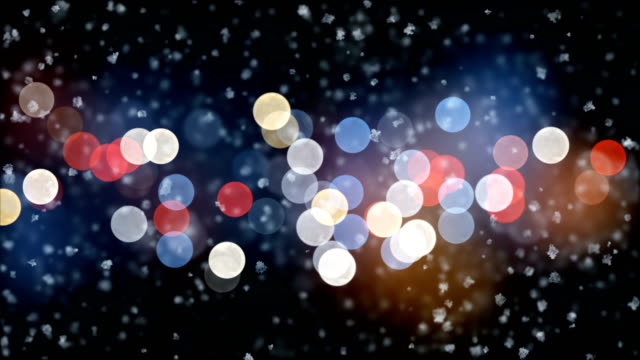 Beautiful-Gentle-Christmas-Snow-Falling-on-Night-Lights-Blinking-Background-with-Slow-Breeze-Seamless.-Slow-Motion-Looped-3d-Animation.-Holidays-Celebration-Concept.