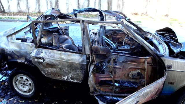 The-blown-up-car-as-a-result-of-terrorist-attack.	Car-after-terrorist-attack.