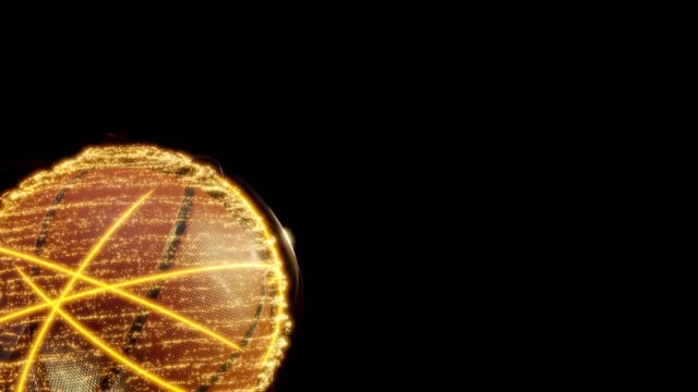 Basketball-Drehung-Whith-Partikelsystem-auf-schwarzem-Hintergrund-4k