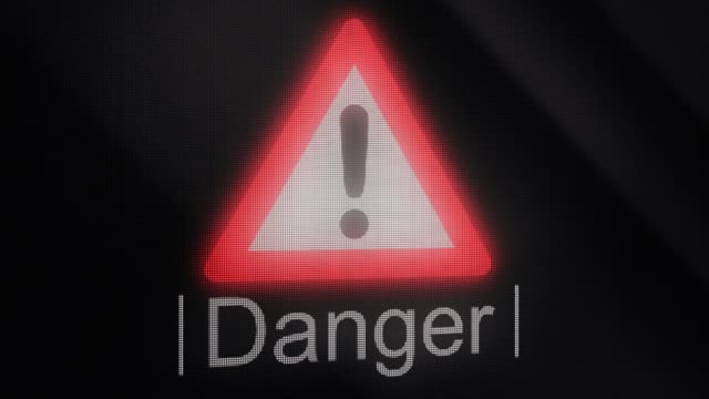 Animation-extrusion-of-symbol-of-danger.-Sign-of-skull,-sign-of-nuclear-danger,-sign-of-warnings.-Warning-Mark-animation