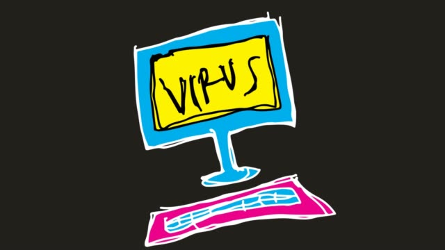 Kids-drawing-black-Background-with-theme-of-computer-virus
