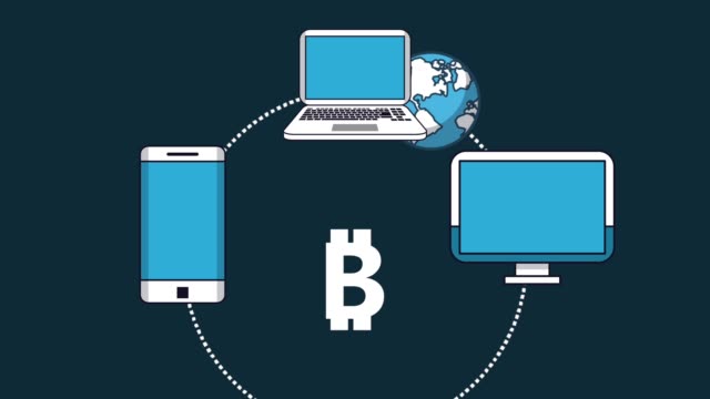 Bitcoin-kryptowährung-Geld-HD-Animationsszenen