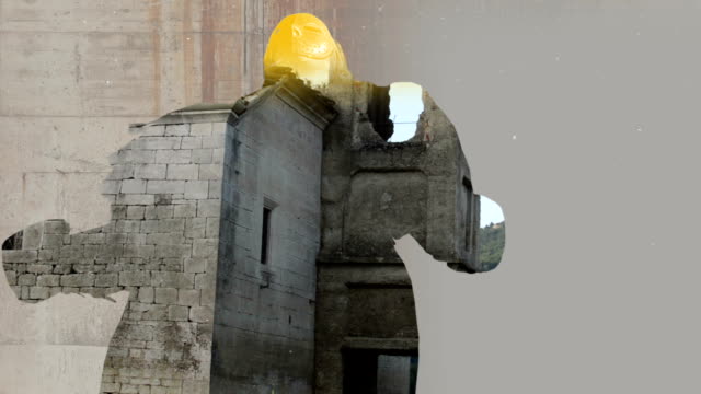 Mischtechnik-von-zwei-Aufnahmen-aus-der-alten-Kirche-und-3D-Animation