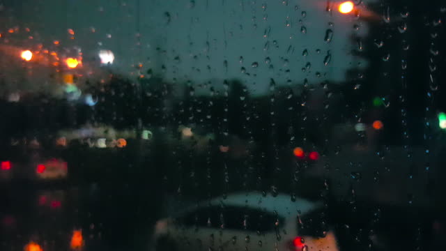 Traffic-jam-with-raining-on-city-road