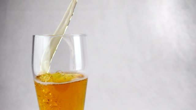 Beer-poured-into-a-glass-in-slow-motion