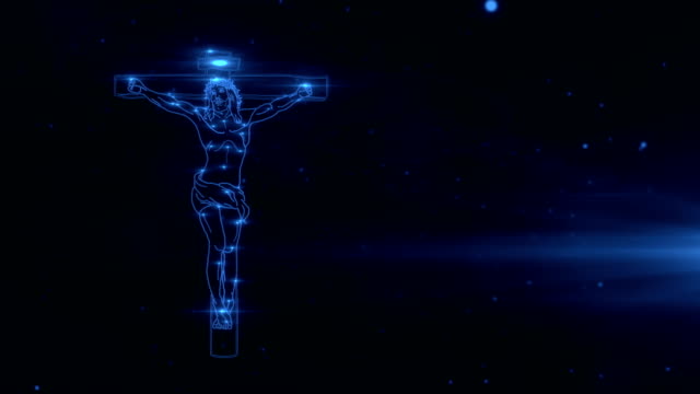 Jesus-Christ-on-Cross-being-drawn-with-lights