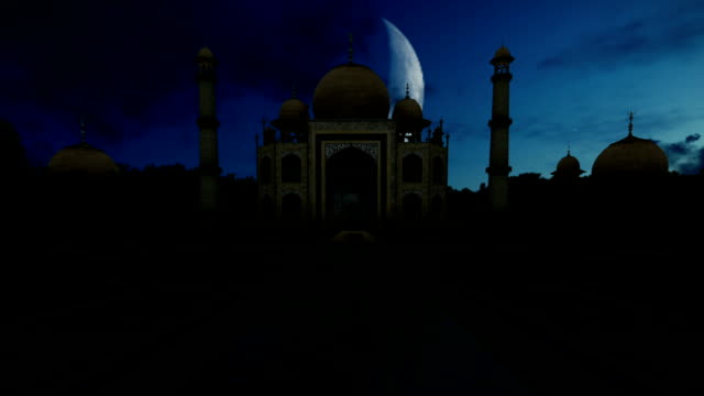 Taj-Mahal-24-Stunden-Zeitraffer,-Zoom-in