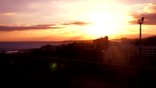 Car-POV-on-Canary-Island-at-sunset-in-slow-motion-180fps