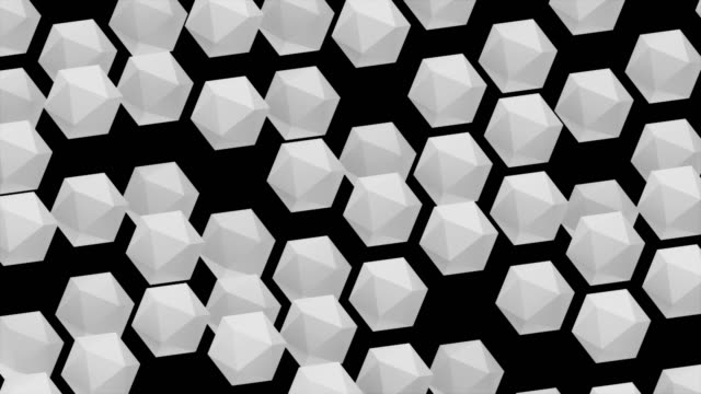 Muchos-Resumen-icosahedrons-isométricas,-computadora-moderna-genera-contexto-de-renderizado-3D