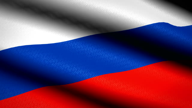 Russia-Flag-Waving-Textile-Textured-Background.-Seamless-Loop-Animation.-Full-Screen.-Slow-motion.-4K-Video