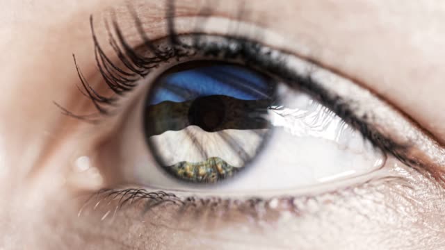 woman-green-eye-in-close-up-with-the-flag-of-Estonia-in-iris-with-wind-motion.-video-concept
