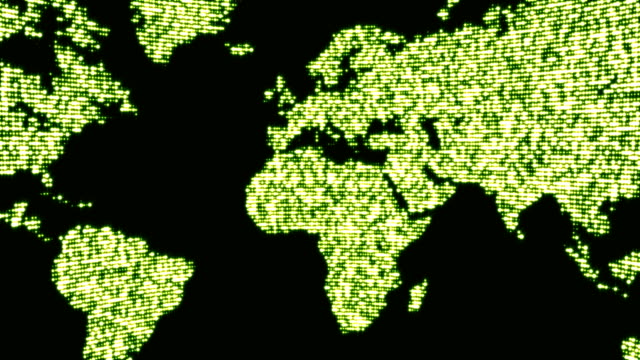 Digitalen-grüne-Weltkarte-in-Punkten.