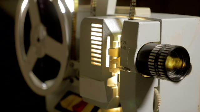 Vintage-movie-projector-working