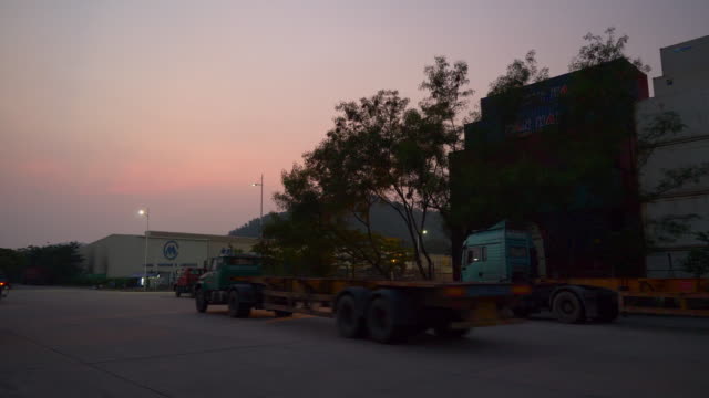 sunset-shenzhen-city-traffic-port-container-terminal-panorama-4k-china