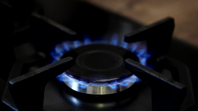 Burning-natural-gas-on-the-gas-burner.