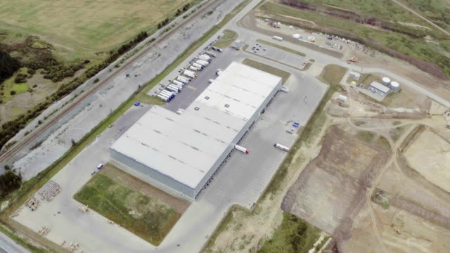 Aerial-footage-of-large-industrial-complex