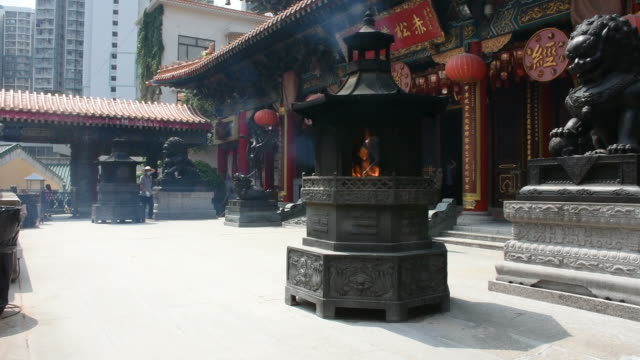 Wong-Tai-pecado-templo-en-la-isla-de-Kowloon-en-Hong-Kong,-China