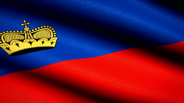 Liechtenstein-Flag-Waving-Textile-Textured-Background.-Seamless-Loop-Animation.-Full-Screen.-Slow-motion.-4K-Video