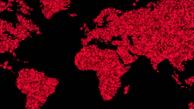 Digitalen-roten-Weltkarte-in-Punkten.