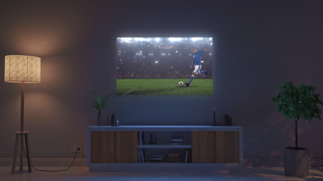 Soccer-game-on-living-room-tv-set