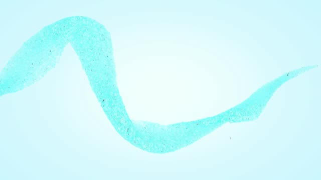 Slow-Motion-Wasser-Spline-Animation-auf-blauem-Hintergrund.-Bewegung-des-blue-Stream-Kurve.-3D-Nonstop-nahtlose-Schleife.