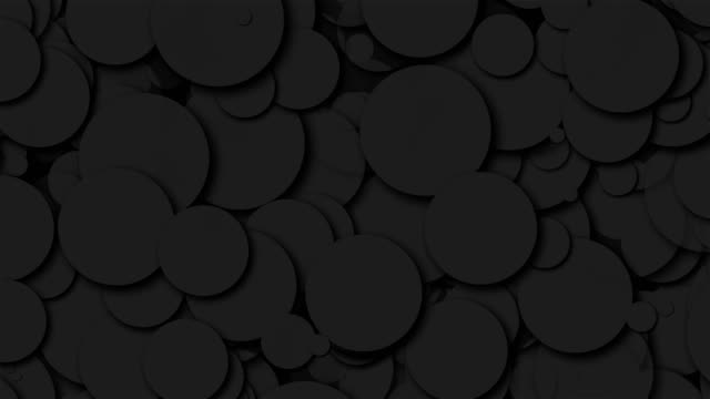 Many-black-chaotic-round-particles,-computer-generated-abstract-background,-3D-render-background