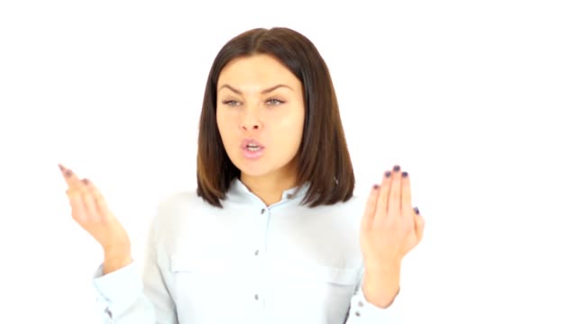 Angry-Woman,-Arguing-and-Yelling-Gesture