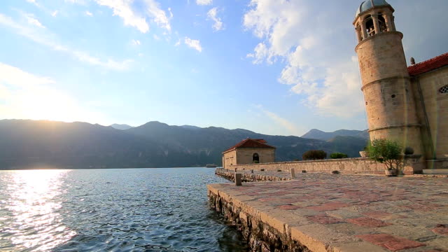 The-island-of-Gospa-od-Skrpjela,-Kotor-Bay,-Montenegro