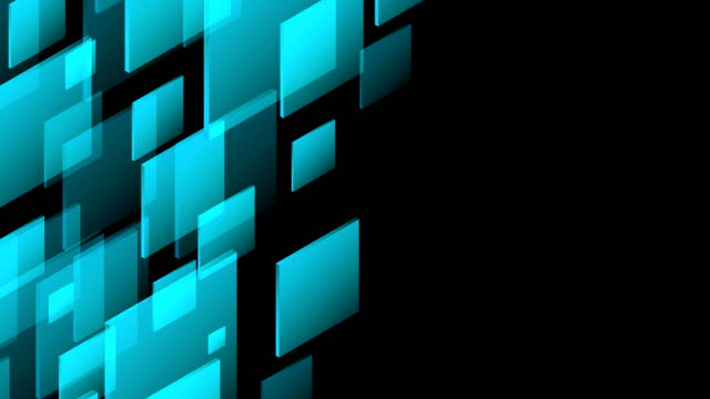 Abstrakte-transparente-3D-isometrische-virtuelle-quadratische-Platte-bewegte-Muster-Abbildung-blaue-Farbe-auf-schwarzem-Hintergrund-nahtlose-Schleife-Animation-4K-mit-textfreiraum