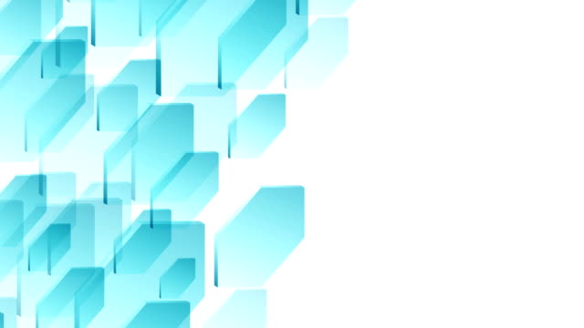 Abstract-transparent-3D-isometric-virtual-hexagon-plate-moving-pattern-illustration-blue-color-on-white-background-seamless-looping-animation-4K,-with-copy-space