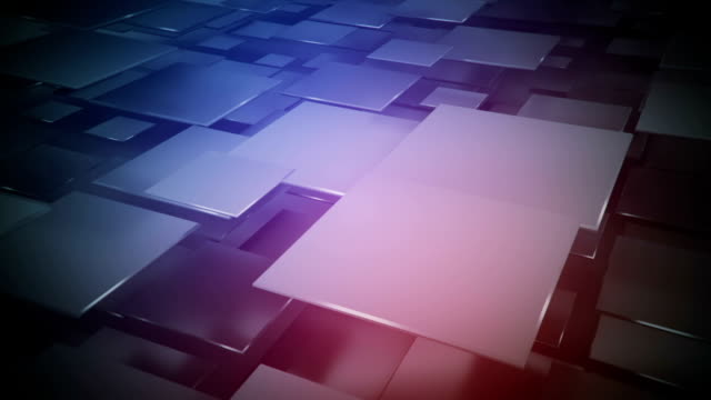 Flying-red-blue-squares-seamless-loop-3D-render-animation