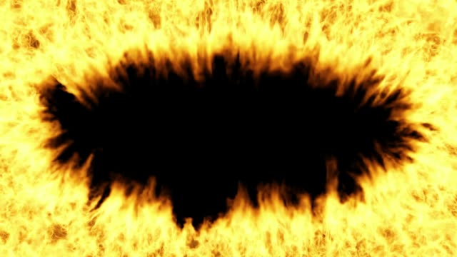 Ovale-Feuer-Rahmen-auf-schwarzem-Hintergrund.-Geloopten-Video.